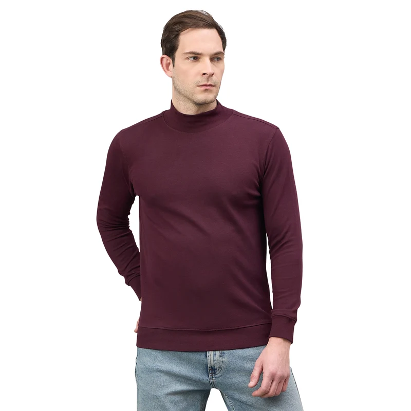 Duke Urban Men Turtle Neck Regular Sweatshirt (LF6435S) Wine / L / Solid
