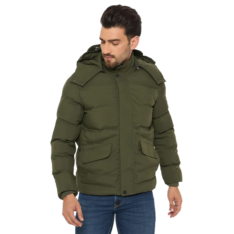 Duke Urban Men Full Sleeve Jacket (SDZ3115) Olive / M / Solid