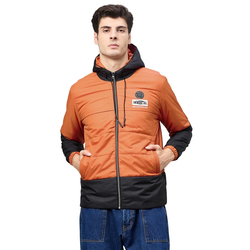 Duke Urban Men Full Sleeve Puffer Jacket (SDZ3197) Rust / M / Printed