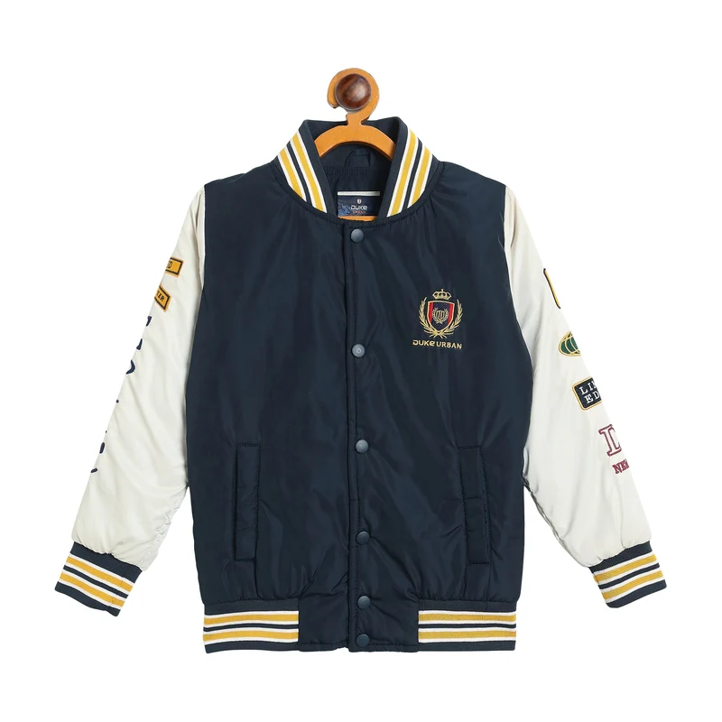 Duke Urban Boys Full Sleeve Printed Varsity Jacket (SDZ5024) Navy / 28 / Printed
