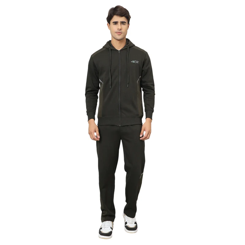 Duke Urban Men Hood Smartfit Full Zip Tracksuit (LF6035) Military / L / Solid