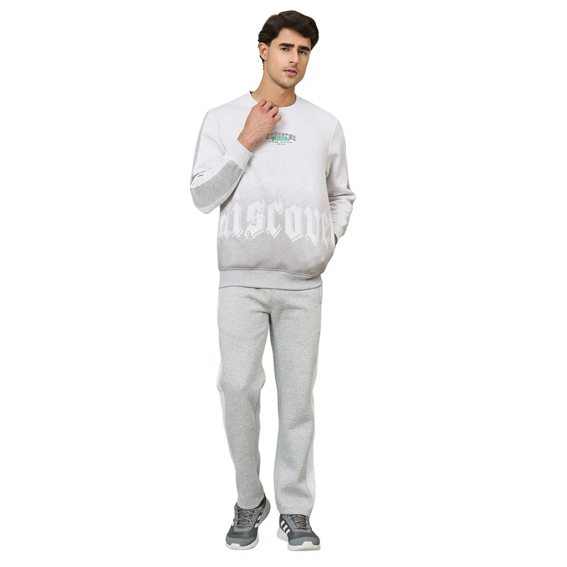 Duke Urban Men Round Neck Tracksuit (LF6037) L.Grey Melange / L / Printed