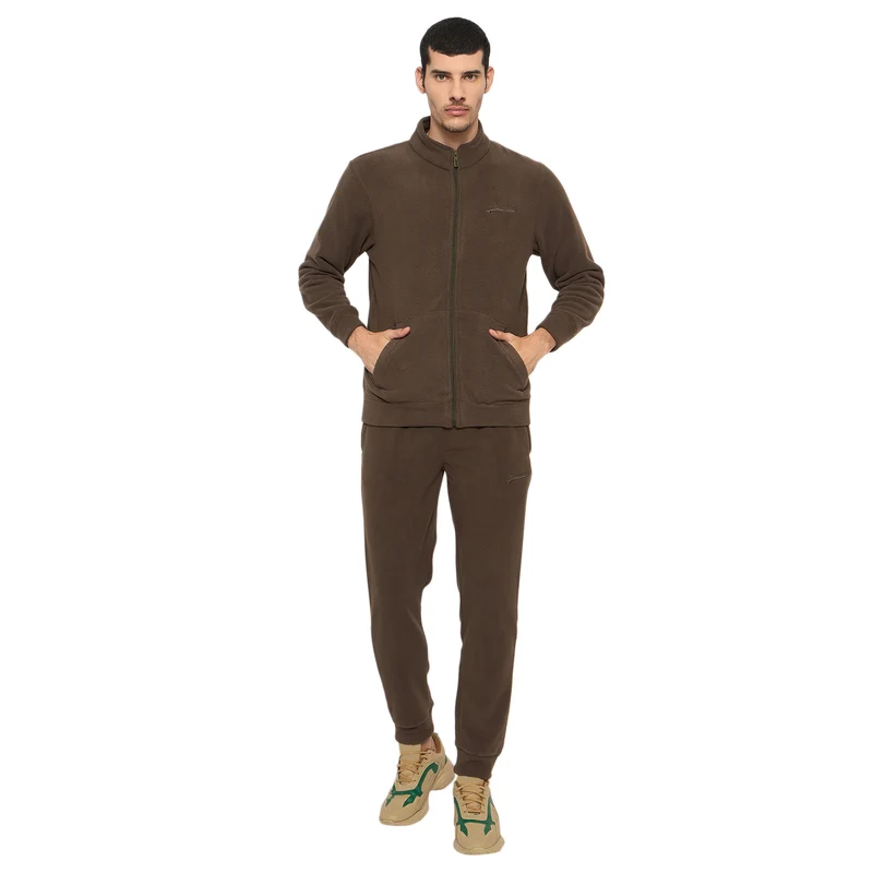 Duke Urban Men Full Sleeve Zipper Tracksuit (LF6051) Olive / L / Solid