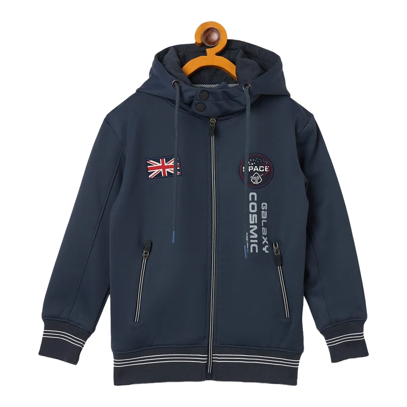 Duke Urban Boys Full Sleeve Hooded Sweatshirt (LF392) Navy / 34 / Printed