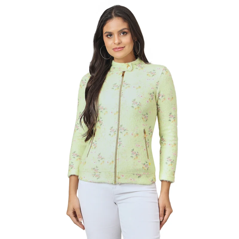Duke Urban Women Full Zip Regular Sweatshirt (LFX976) Pine / S / Floral Print