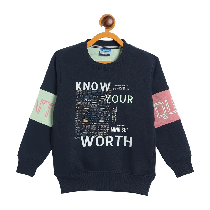 Duke Urban Boys Full Sleeve Round Neck Sweatshirt (LF385) Blue Dust / 28 / Printed