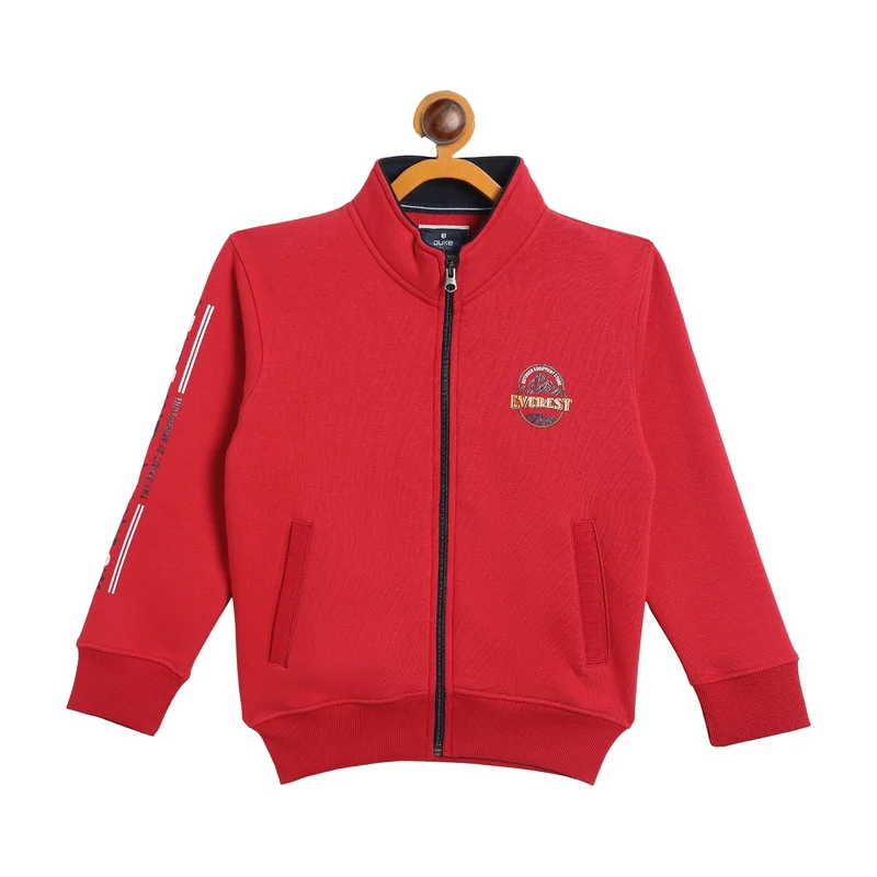 Duke Urban Boys Full Sleeve Zipper Sweatshirt (LF399) Red / 26 / Graphic Print