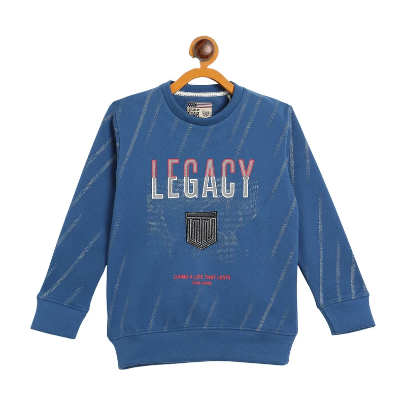 Duke Urban Boys Full Sleeve Round Neck Printed Sweatshirt (LF365) Ink Blue / 26 / Printed