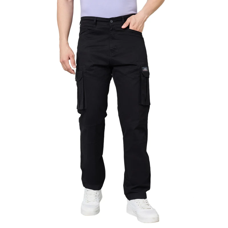 Duke Urban Men Non-Denim Cargo (SDT4638) Black / 38 / Solid