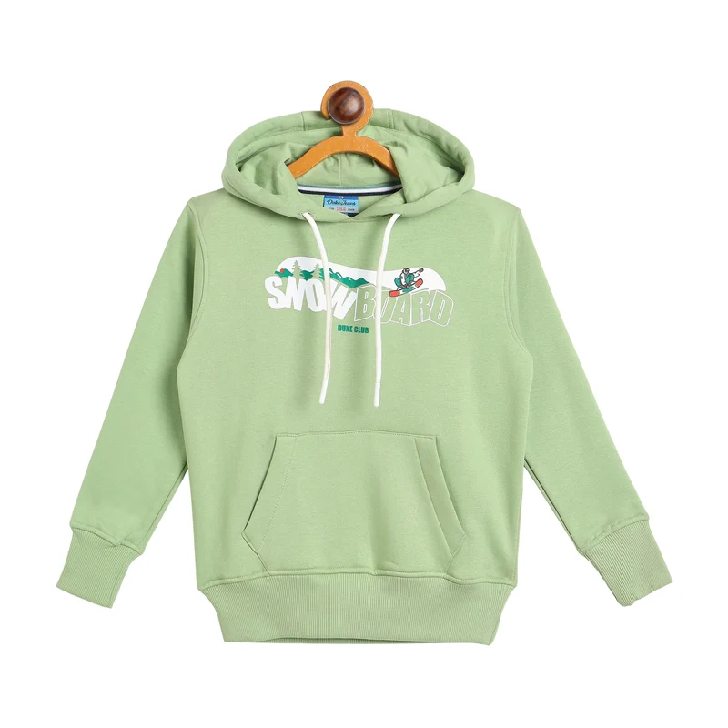 Duke Urban Boys Full Sleeve Hooded Sweatshirt (LF398) Mint Green / 28 / Printed