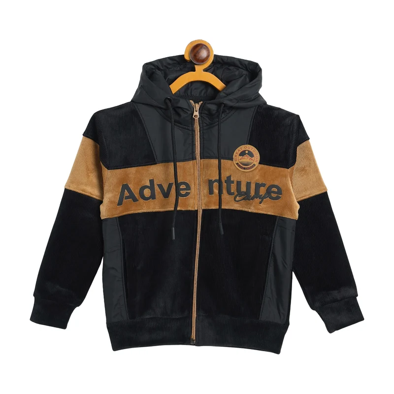 Duke Urban Boys Full Sleeve Hooded Sweatshirt (LF391) Black / 32 / Printed