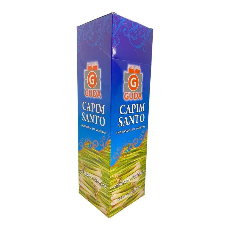 Incenso Capim Santo Guda Indiano 25 Caixas Com 7 Varetas
