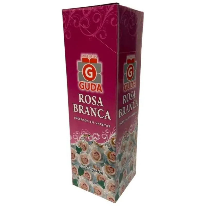 Incenso Rosa Branca Guda Indiano 25 Caixas Com 7 Varetas