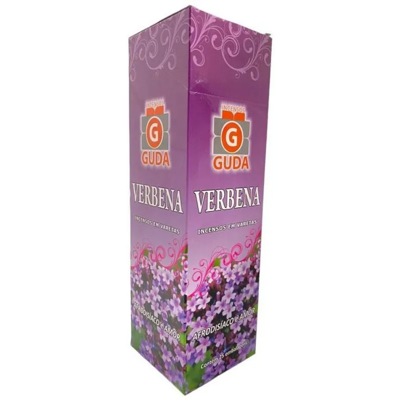 Incenso Verbena Guda Indiano 25 Caixas Com 7 Varetas