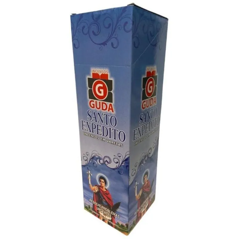 Incenso Santo Expedito Guda Indiano 25 Caixas Com 7 Varetas