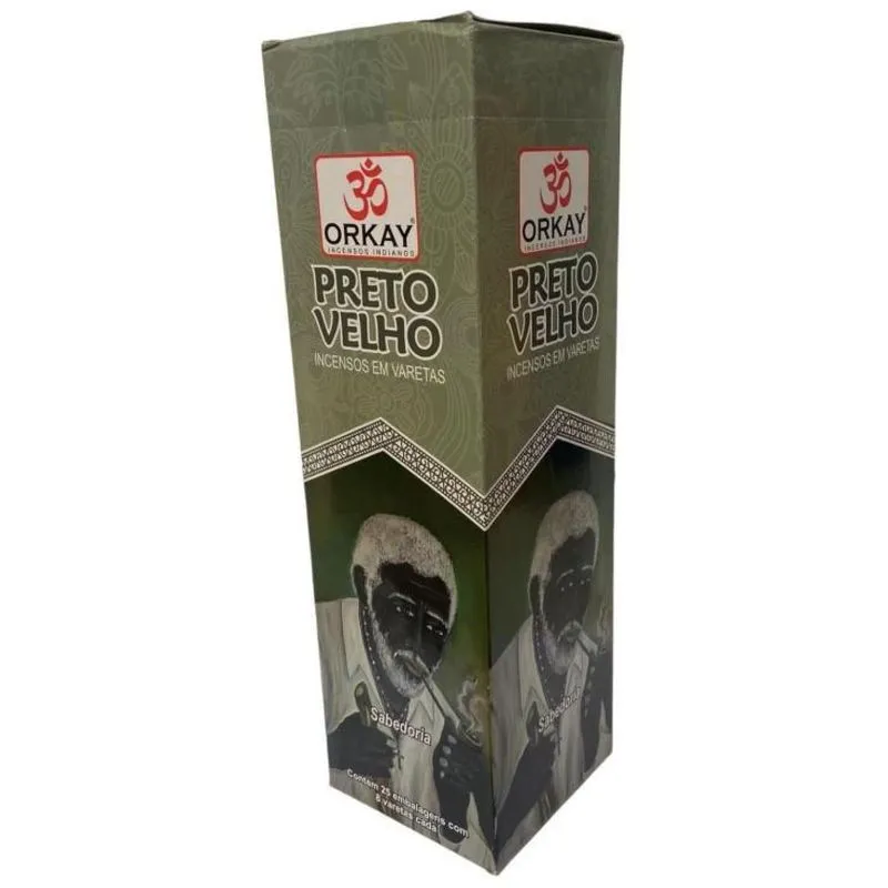 Incenso Preto Velho Orkay 25 Caixas Com 8 Varetas