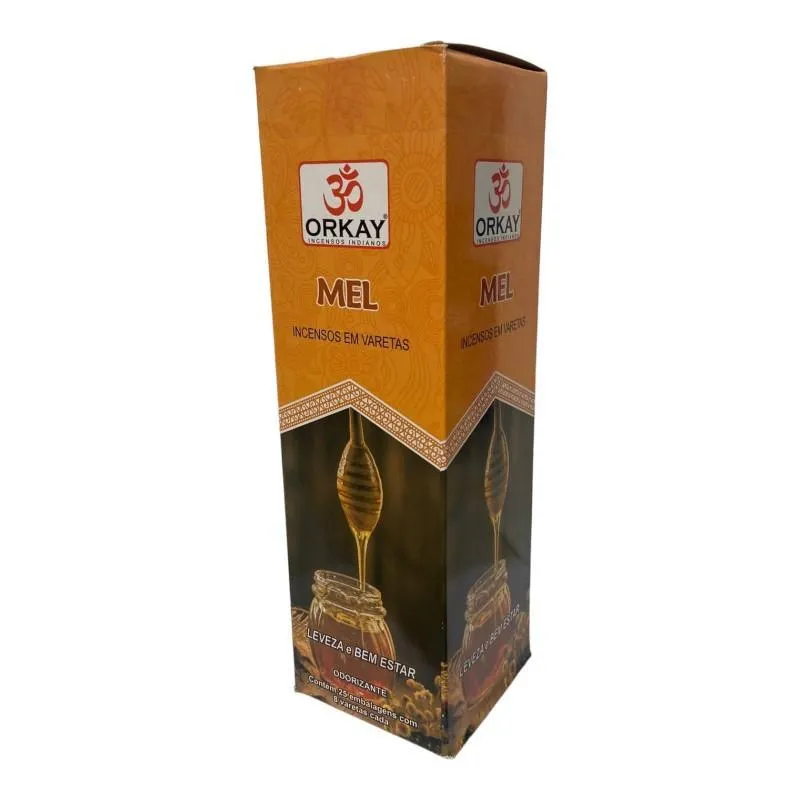 Incenso Mel Orkay 25 Caixas Com 8 Varetas