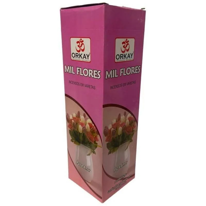 Incenso Mil Flores Orkay 25 Caixas Com 8 Varetas