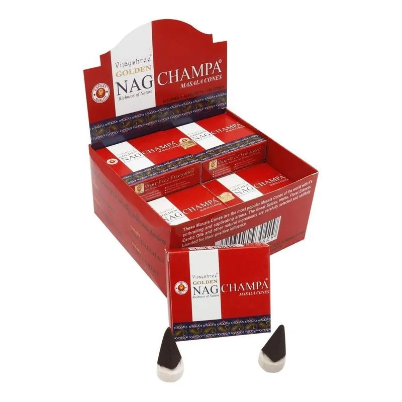 Kit Incenso Cone Vijayshree Golden Nag - 8 Cxs Com 10 Cones