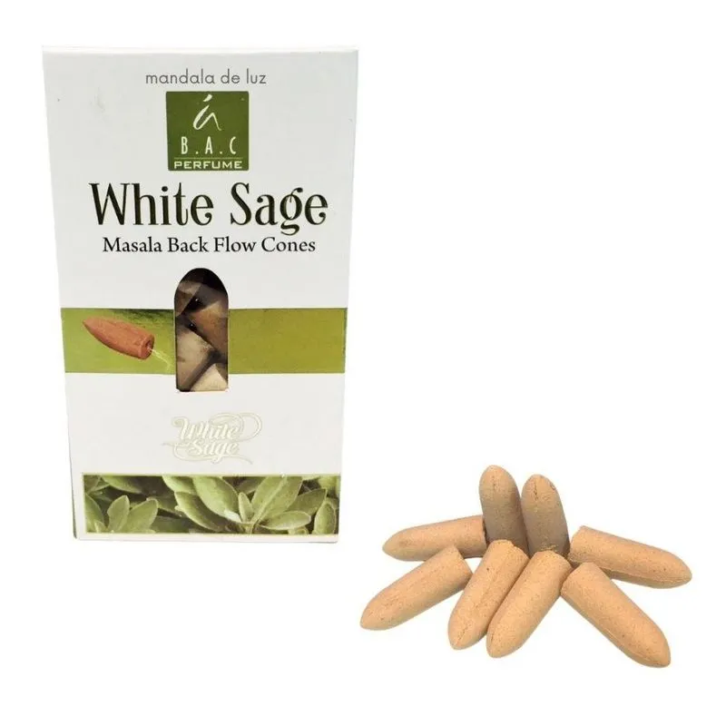10 Incensos Cascata Indiano Sálvia Branca Masala White Sage