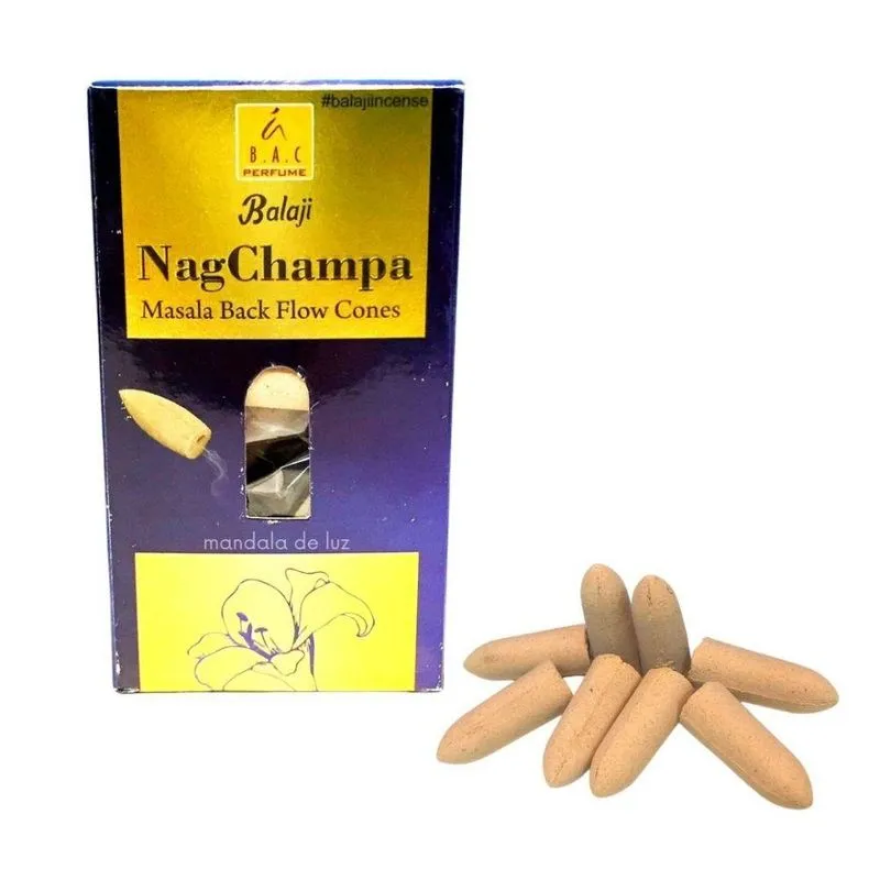 10 Incensos Cascata Indiano Nag Champa Masala Balaji Incense
