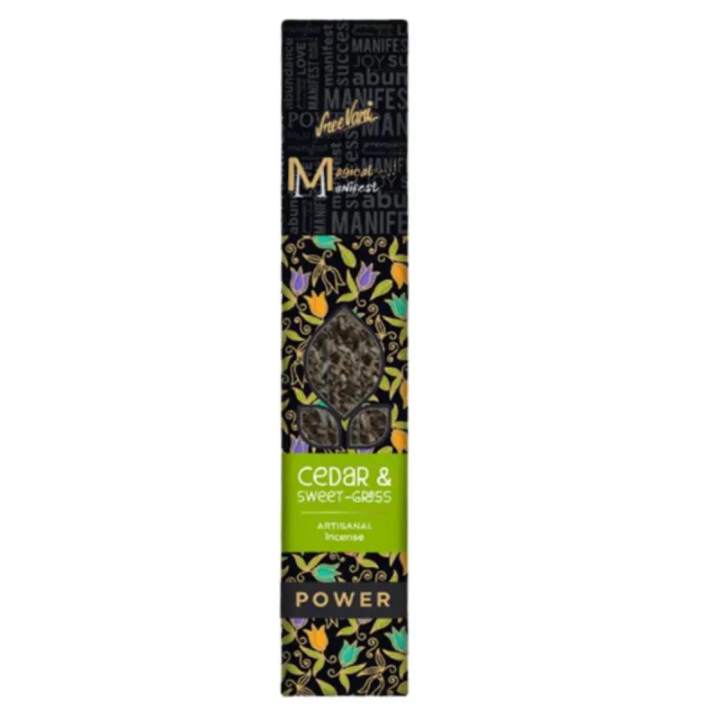 Incenso SreeVani Magical Manifest Cedro (Cedar) &amp; Sweet Grass / Power