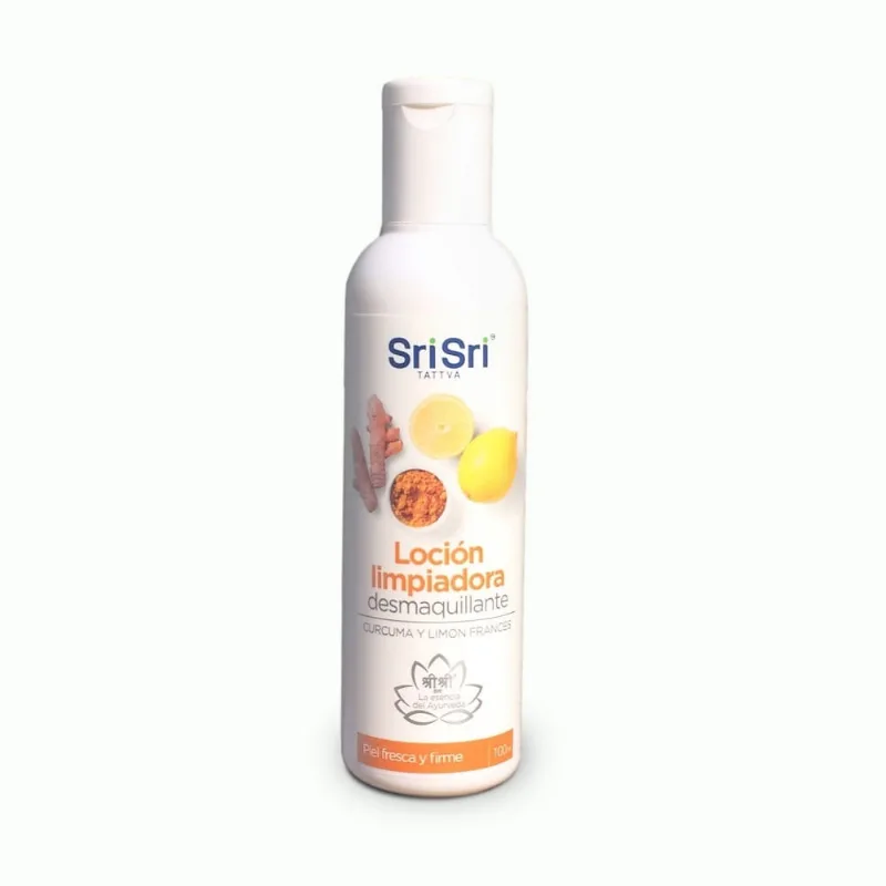 Loción Limpiadora Desmaquillante Ayurvédica Sri Sri Tattva Cúrcuma y Limón Francés x 100 ml
