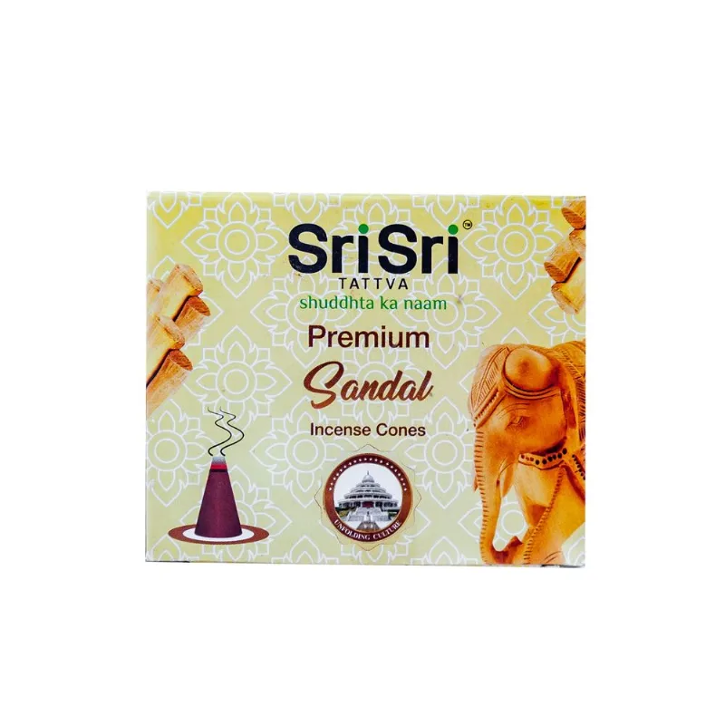 Sahumerio en cono Sri Sri Tattva premium sandalo 25 gs