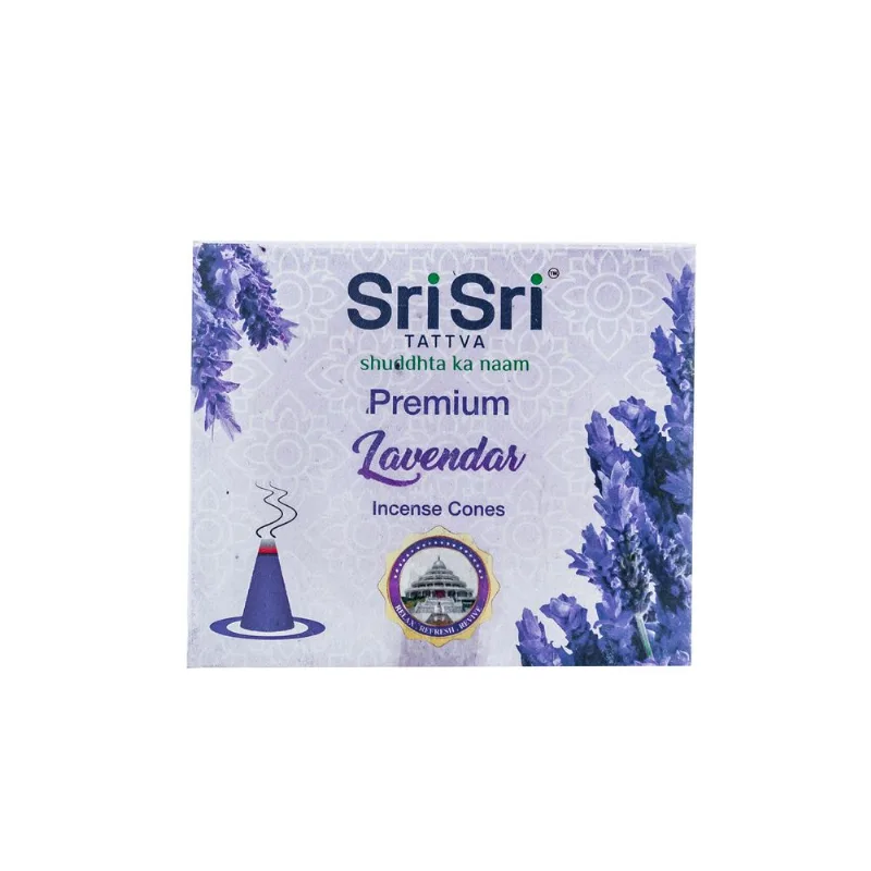 Sahumerio en cono Sri Sri Tattva premium lavanda 25 gs