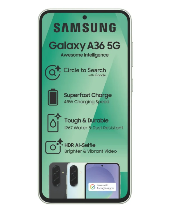 Galaxy A36 5G 128GB Light Black Cellphone Telkom / Dual Sim / No