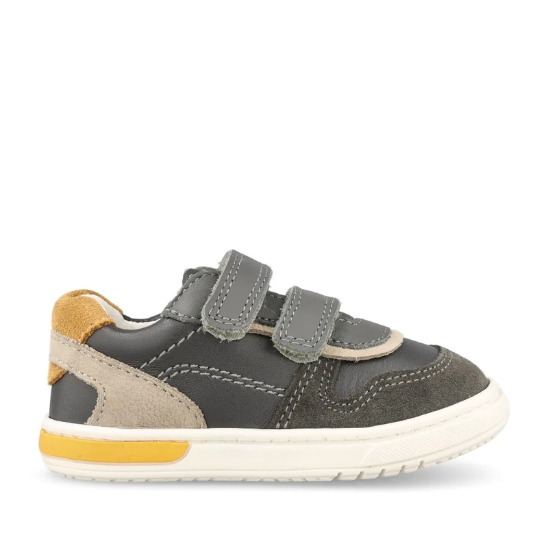 Boys 89061 Double Velcro Shoe In Dark Grey 26 / DARK GREY