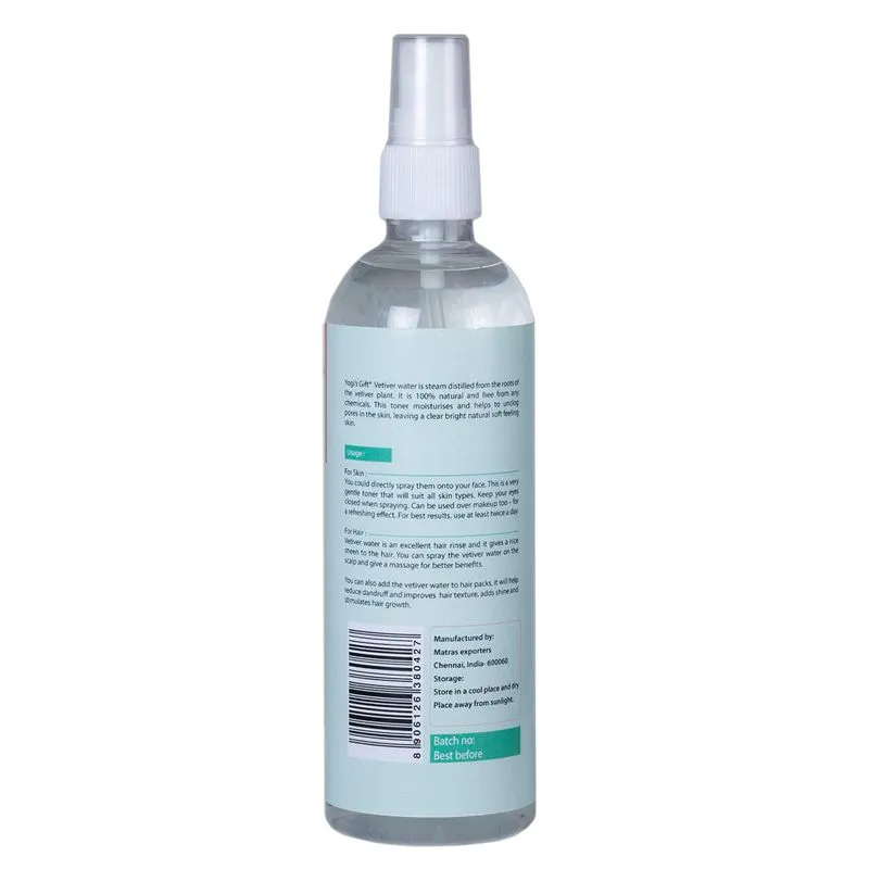 Vetiver Água Toner Facial | Veterinário Destilado A Vapor 100% Puro