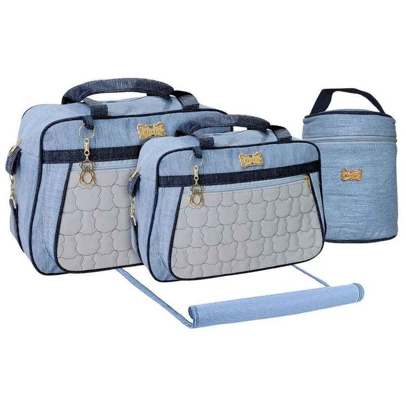 Kit Bolsas Maternidade Baby Deluxe Azul Claro