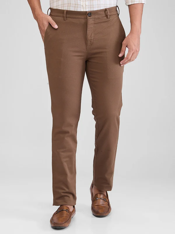 Colorplus Men Brown Slim Fit Printed Trouser 34 / Brown