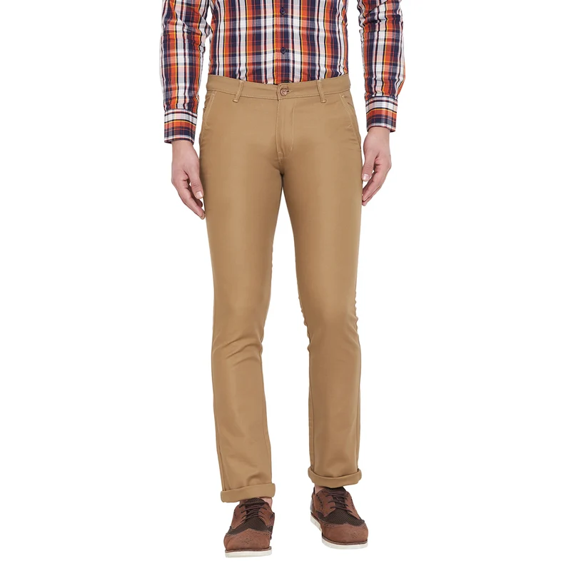 Duke Urban Men Casual Slim Fit Trouser (SDT4126) Khaki / 38 / Solid