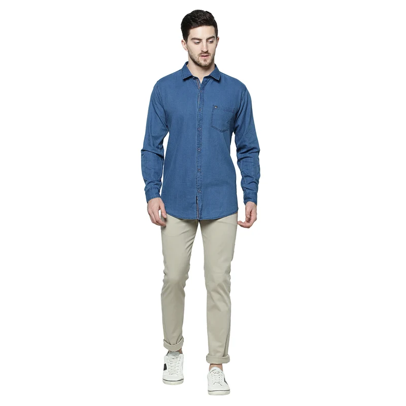 Duke Urban Cotton Full Sleeve Shirt (SDO8712) Navy / XXL / Solid