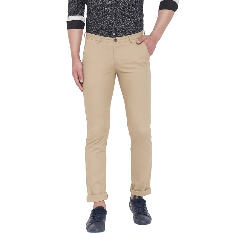 Duke Urban Men Casual Slim Fit Trouser (SDT4100A) L.Khaki / 30 / Solid