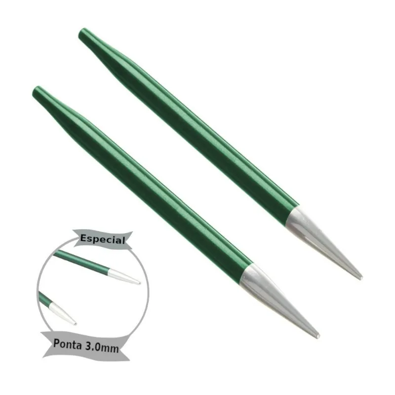Agulhas Intercambiáveis Knitpro Zing Especial 3.0mm Jade