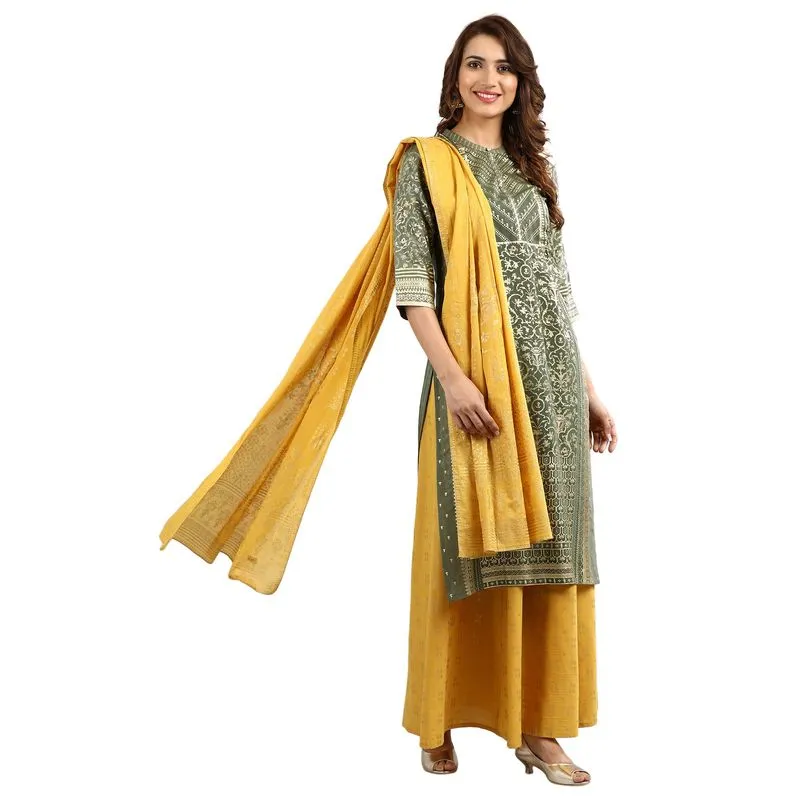 Aurelia Women's Band Collar Printed Kurta - Peseda 19AUA10801-500631-XL