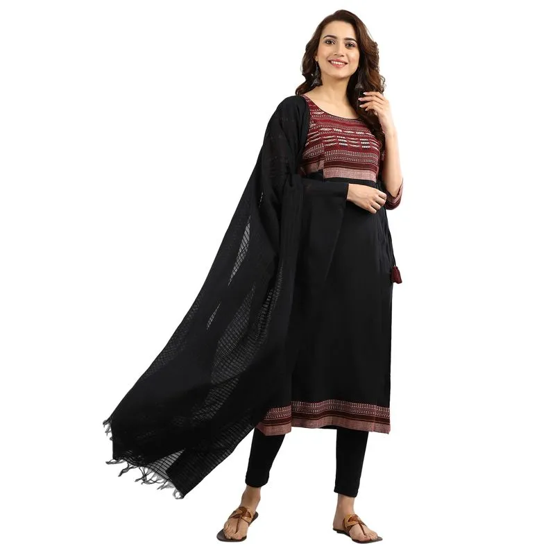 Aurelia Women's Round Neck Yarn-dyed Kurta - Condovan 19AUA10976-700402-S