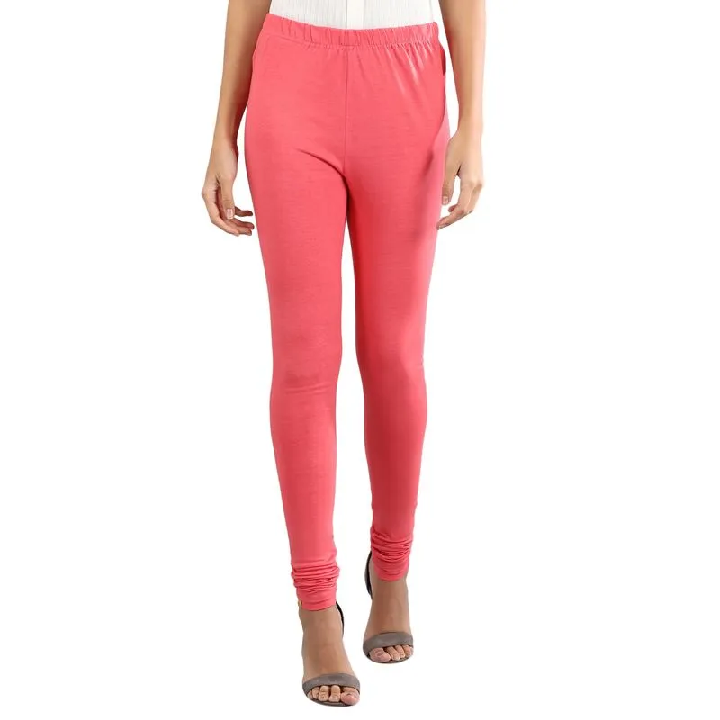 Aurelia Women's Solid Churidar - Poinciana 20FEA60024-601422-S