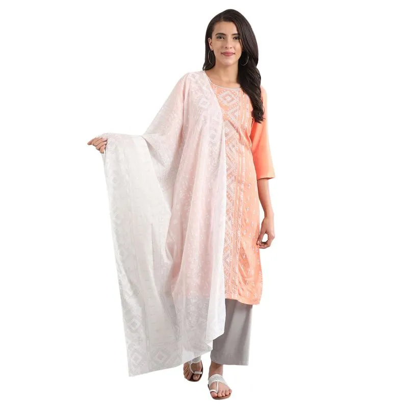 Aurelia Women's Printed Dupatta - White 20FEA80002-501294-FS