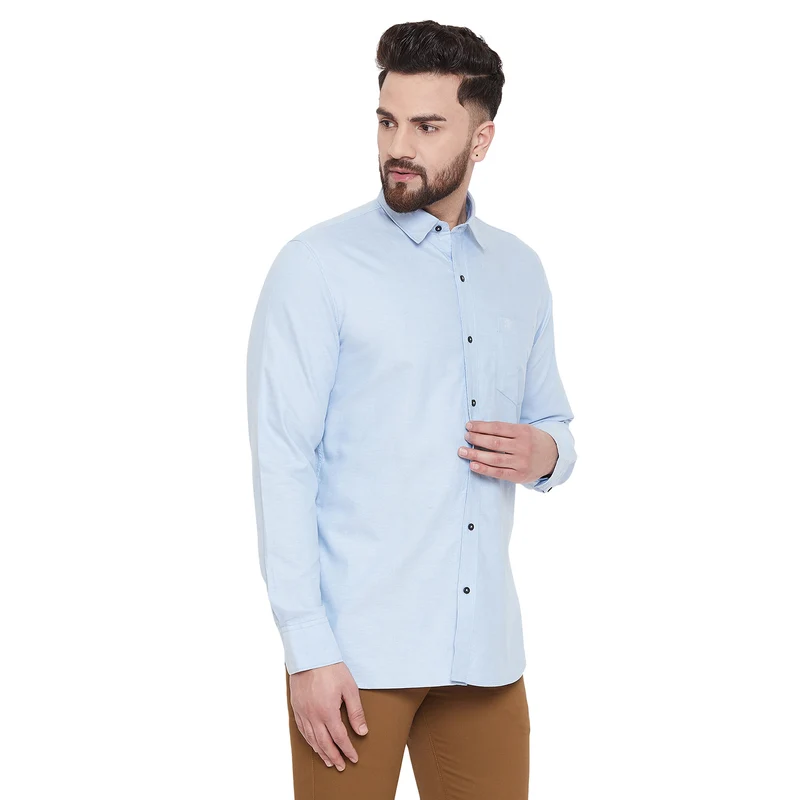 Duke Urban Men Urban Cotton Full Sleeve Shirt (SDO88ACO) Sky Blue / M / Solid