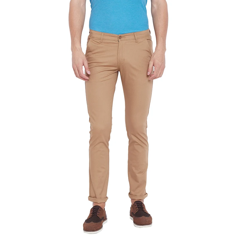 Duke Urban Men Casual Slim Fit Trouser (SDT4152) Khaki / 30 / Solid