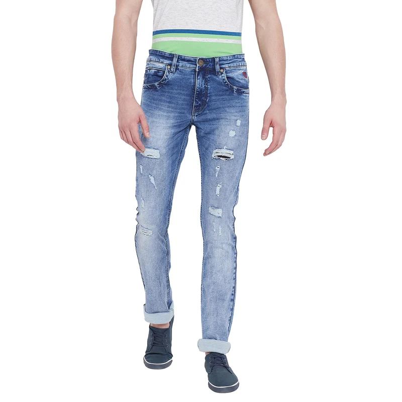 Duke Urban Men Comfort Fit Stretchable Jeans (SDD8135) L.Blue / 30 / Washed