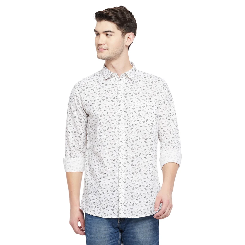 Duke Urban Men Full Sleeve Cotton Shirt (SDO8840) Off White / L / Printed