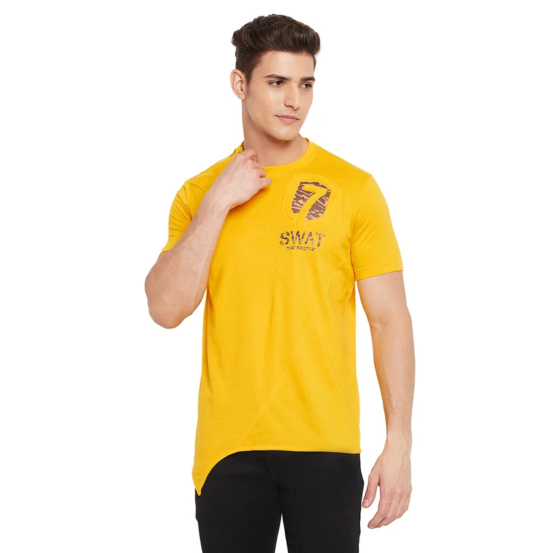 Duke Urban Men Stardust Half Sleeve T-Shirt (LF4335) Mango / M / Self-Design