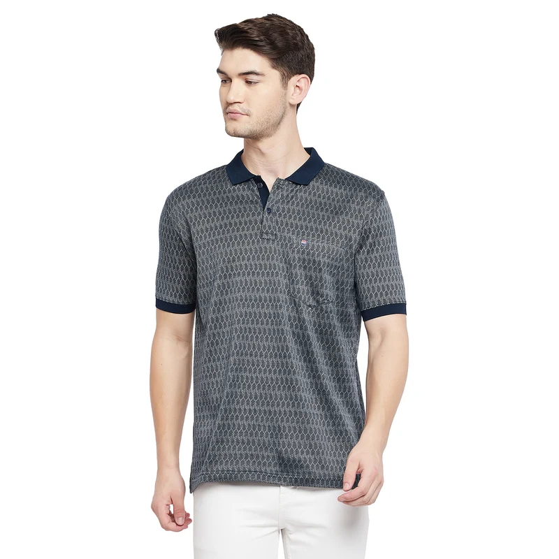 Duke Urban Men Half Sleeve T-Shirt (LF4502) Cranberry / M / Striped