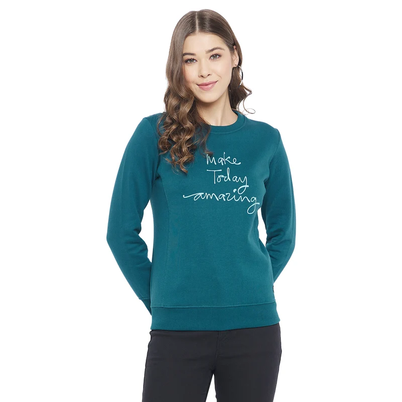 Duke Urban Women Round Neck Sweatshirt (FKP01) Alpine Green / XXL / Solid