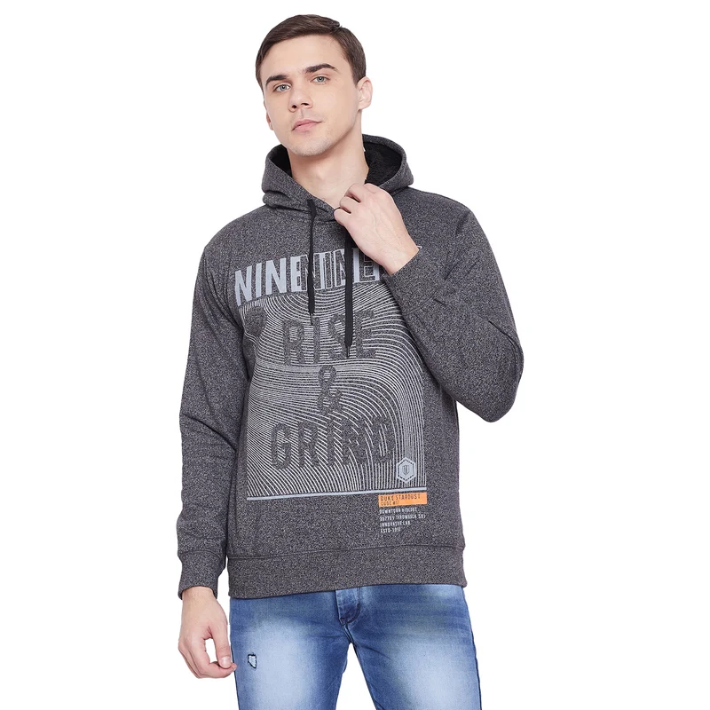 Duke Urban Men Hooded Sweatshirt (MTLF108) Black Grindal / S / Printed